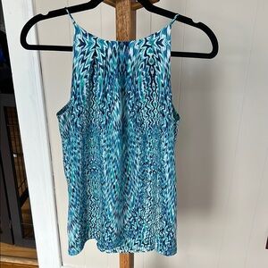 Violet & Claire Blue and Green Patterned Top